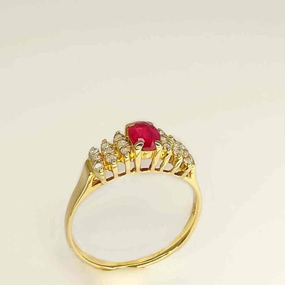 Unheated Burmese Ruby Ring 14K Gold Red Burmese R… - image 8
