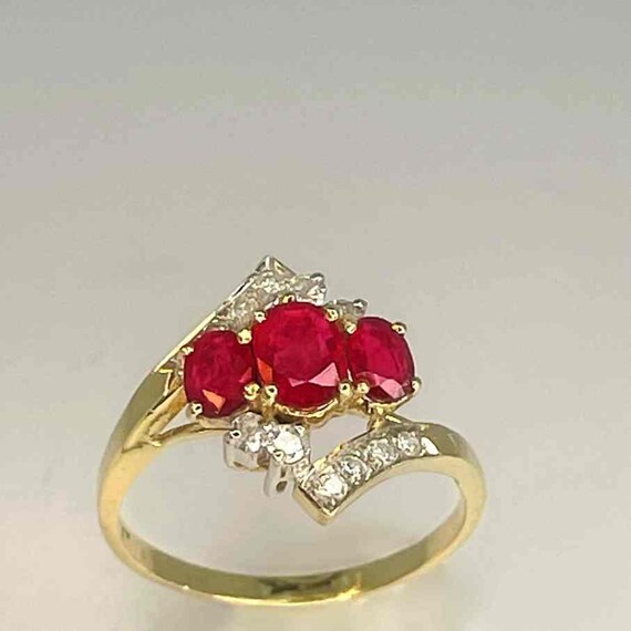 Unheated Ruby Engagement Ring No Heat Ruby Diamon… - image 4