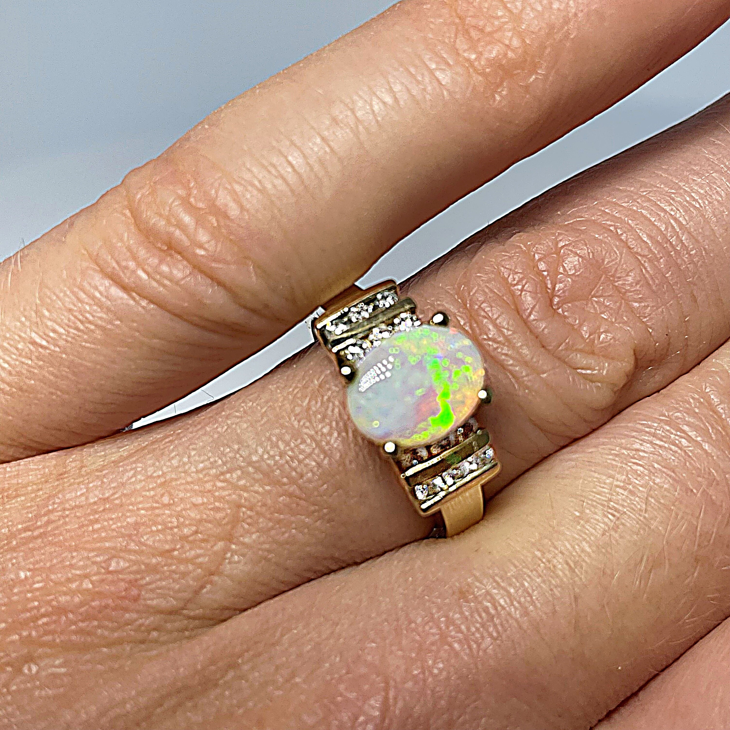 オーストラリアオパール　ヴィンテージ　14K 指輪　リング ヴィンテージ オーストラリア産オパールリング ヴィンテージ