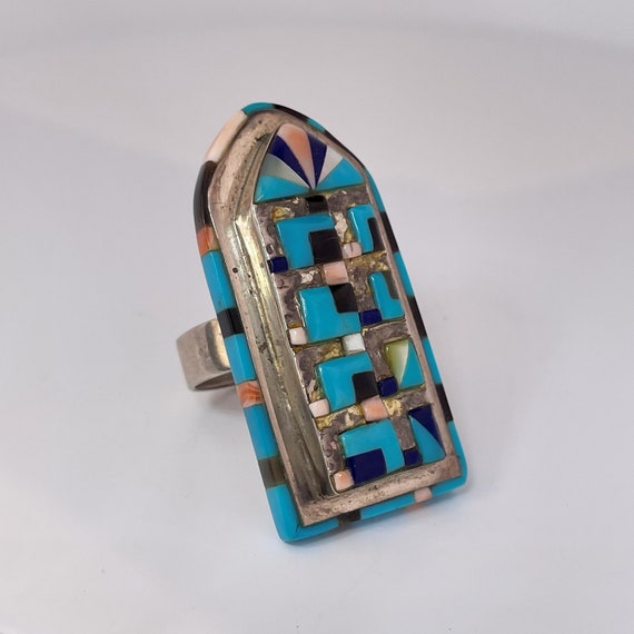 Native American Indian Ring Statement Ring Unisex… - image 7