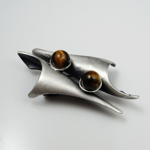 Tigers Eye Stone Cabochon Jewelry Modernist Jewelr