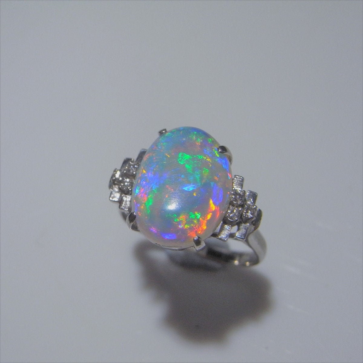 Australian Crystal Opal Engagement Platinum One | Etsy