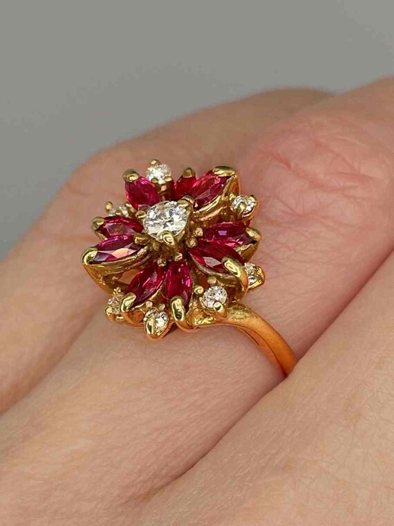 Unheated Ruby Engagement Ring No Heat Ruby Diamon… - image 4