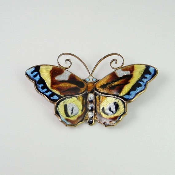 Butterfly Brooch Enamel Jewelry Scandinavian Jewe… - image 5