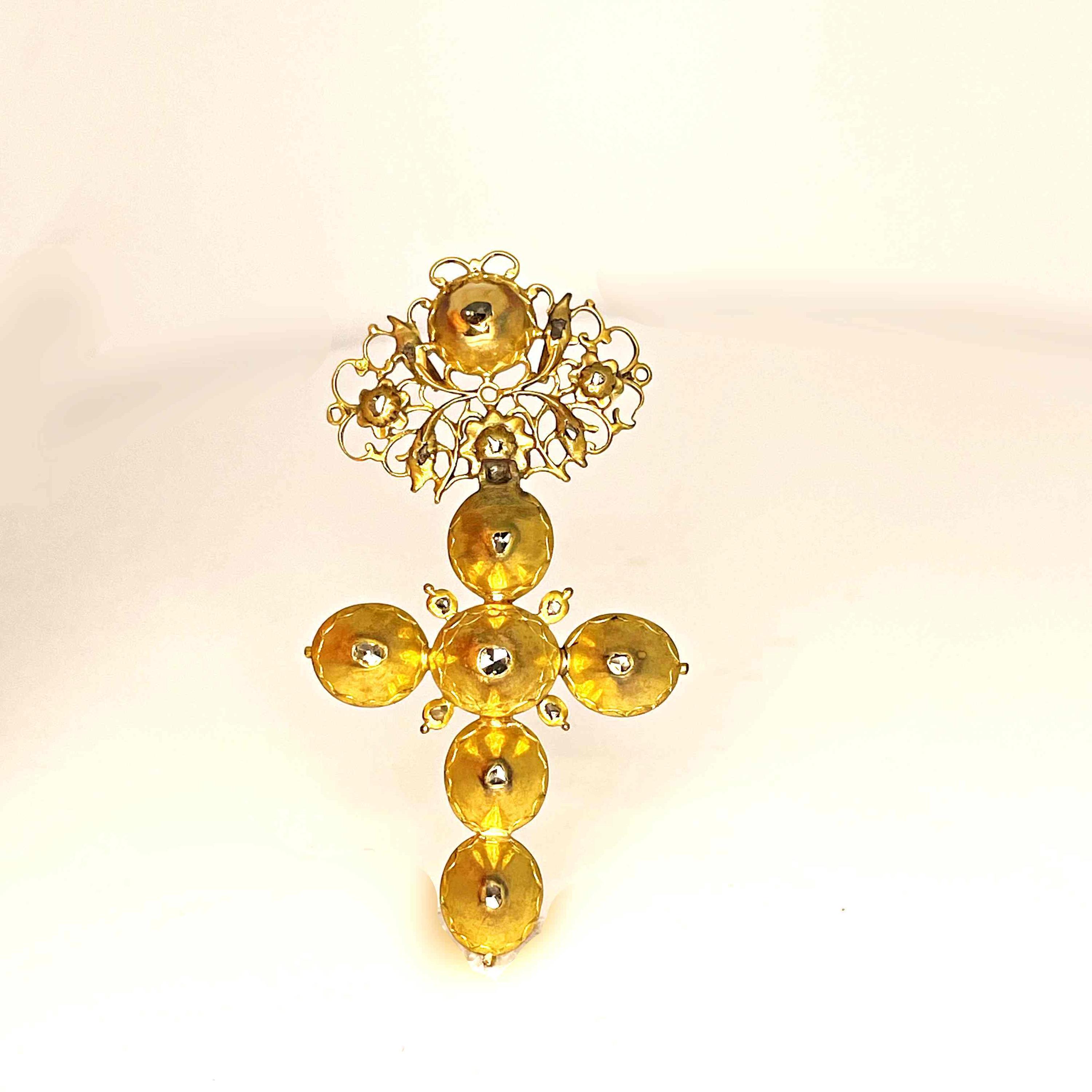 Rare 18K Gold Georgian Diamond Cross Pendant 18th Century Jewelry - Etsy