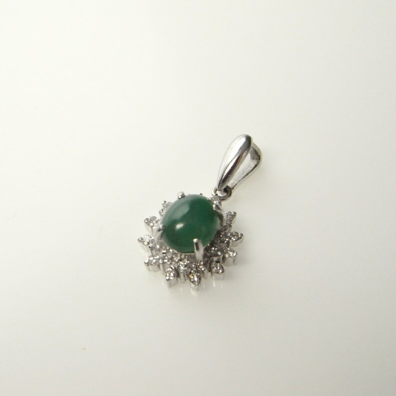 Small Green Jade Pendant Jade Diamond Jewelry Jadeite Pendant Etsy
