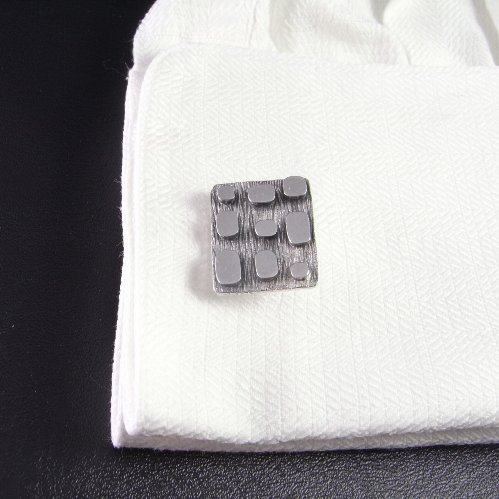 Unique Silver Mens Cufflinks MidCentury Modernist Cufflinks Etsy