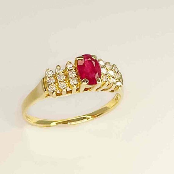 Unheated Burmese Ruby Ring 14K Gold Red Burmese R… - image 7