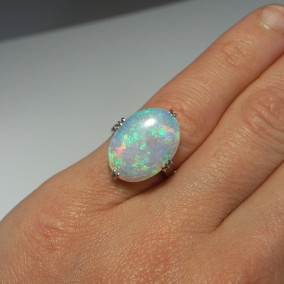 Australian Crystal Opal Ring Natural Crystal Opal… - image 8