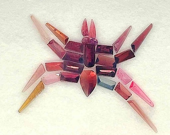 9 cttw Natural Spinel Spider Brooch Pin Pendant Unique Cut Spinel Montage