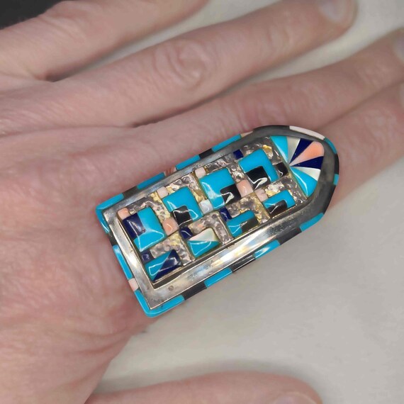 Native American Indian Ring Statement Ring Unisex… - image 4
