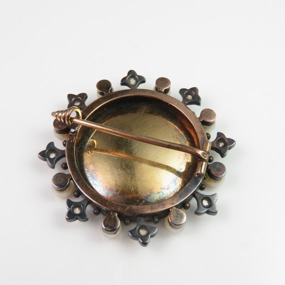 Victorian Brooch Antique Pearl Brooch Enamel Brooch Enamel Pin