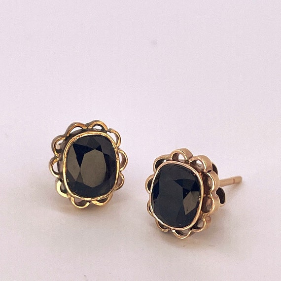 Black Unheated Sapphire Gold Earrings Unheated Na… - image 6