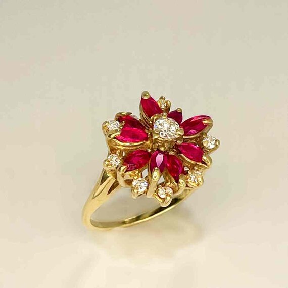 Unheated Ruby Engagement Ring No Heat Ruby Diamon… - image 9