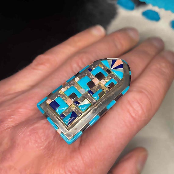 Native American Indian Ring Statement Ring Unisex… - image 10