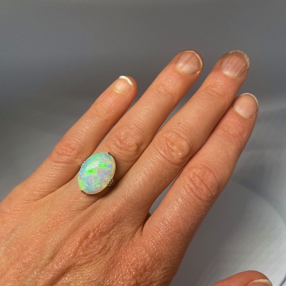 Australian Crystal Opal Ring Natural Crystal Opal… - image 3