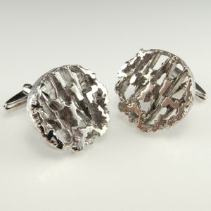 Vintage Silver Cufflinks Geometric Cuff Links with Box Unisex Gifts Cufflinks