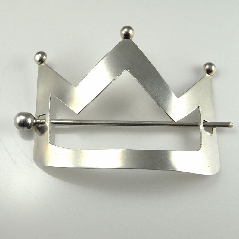 CROWN TIARA Sterling Silver Barrette Hair Clip Artisan Hair Clip 925 Sterling Hair Accessories Wedding Hair Clip Accessory Fascinator Unique