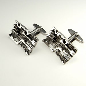 Vintage Silber Manschettenknöpfe Geometrische Manschettenknöpfe mit Box Unisex Geschenke Manschettenknöpfe