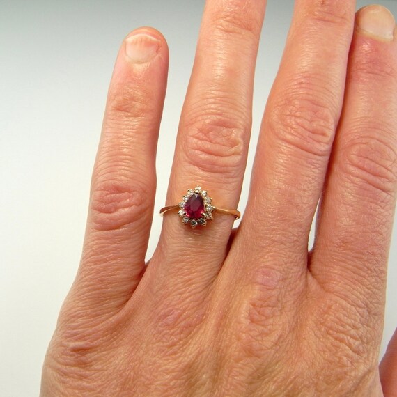 pear cut ruby ring
