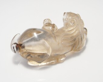 アンティーク ロック クリスタル 嗅ぎタバコ瓶 清朝 馬猿像 ロック