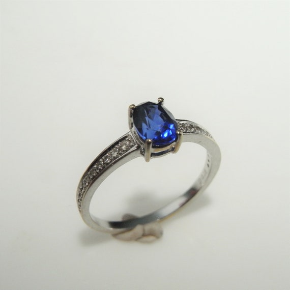 Unheated Cornflower Blue Sapphire Diamond Engagem… - image 7