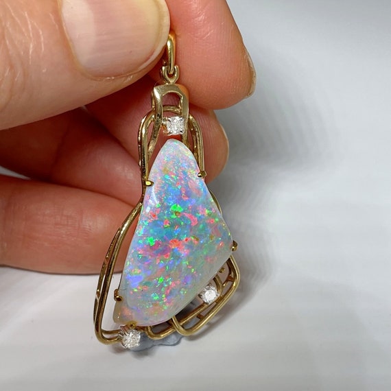 Australian Opal Pendant Fire Fiery Opal Pendant A… - image 7