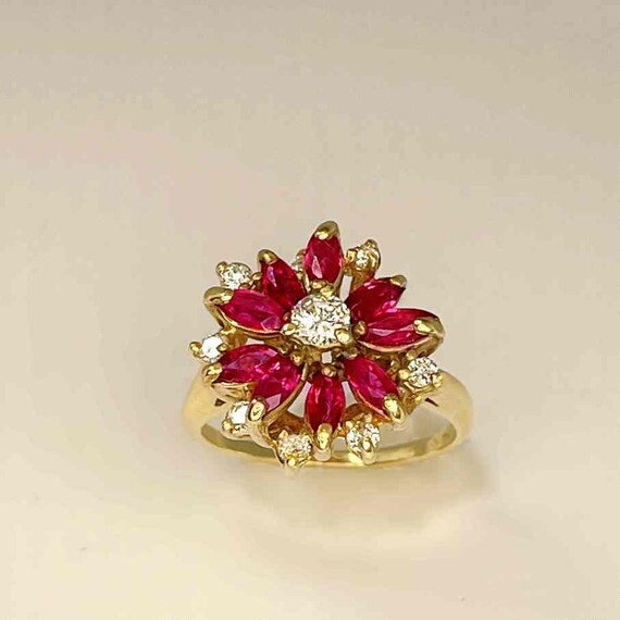 Unheated Ruby Engagement Ring No Heat Ruby Diamon… - image 6