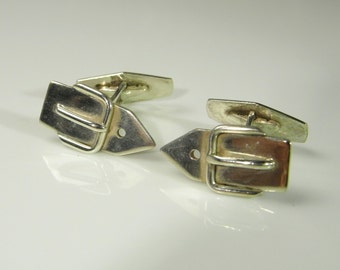 Vintage Silver Cufflinks Geometric Cuff Links with Box Unisex Gifts Cufflinks