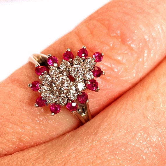 Unheated Ruby Engagement Ring 14K Gold 1950s Ring… - image 5