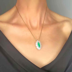 OOAK Convertible Emerald Ballerina Ring Pendant in Platinum 1950s Handmade Emerald Engagement Ring Large Natural Emerald Ring image 10