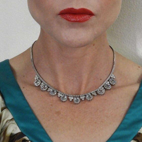 Natural Aquamarine Necklace 14K White Gold Delicat