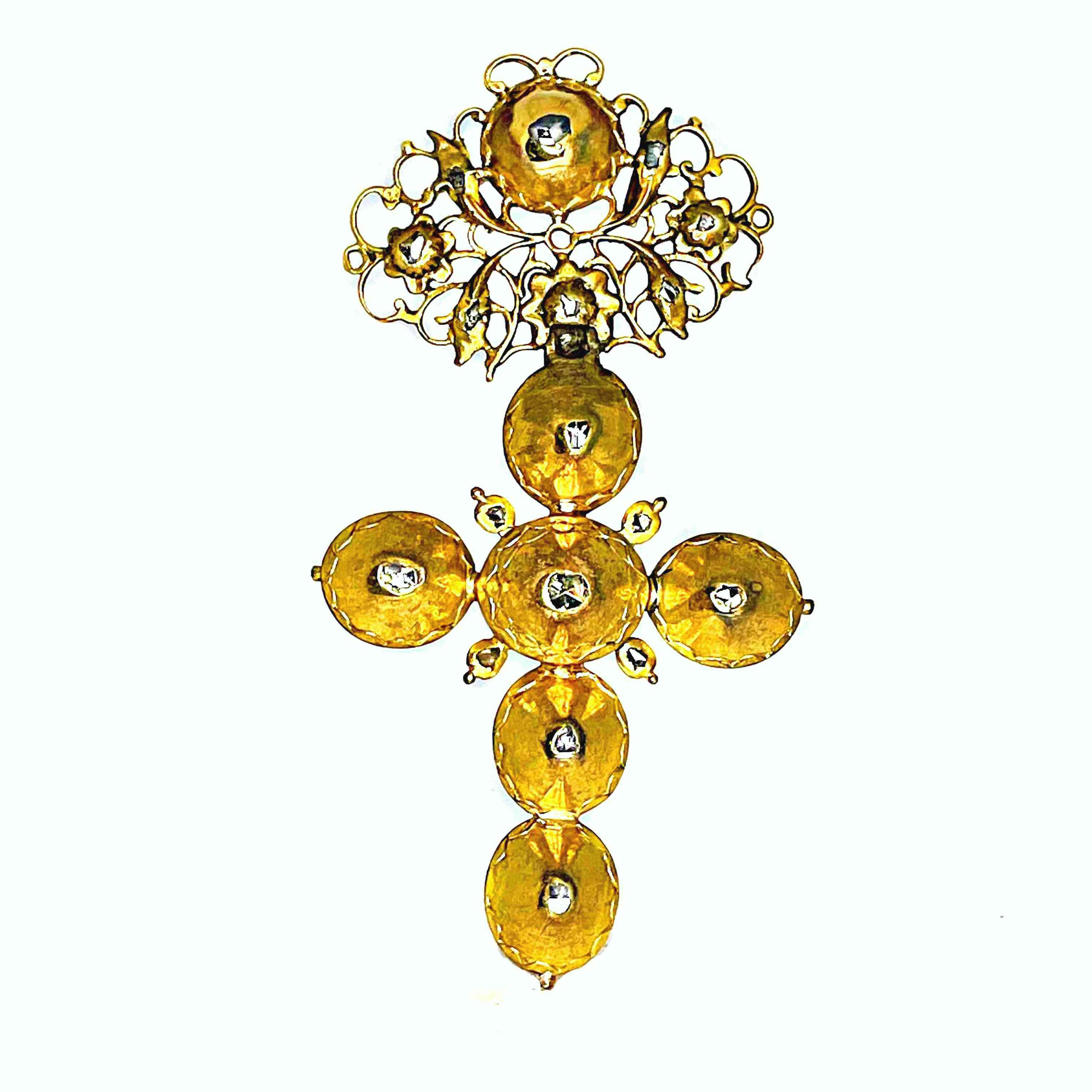 Rare 18K Gold Georgian Diamond Cross Pendant 18th Century Jewelry - Etsy