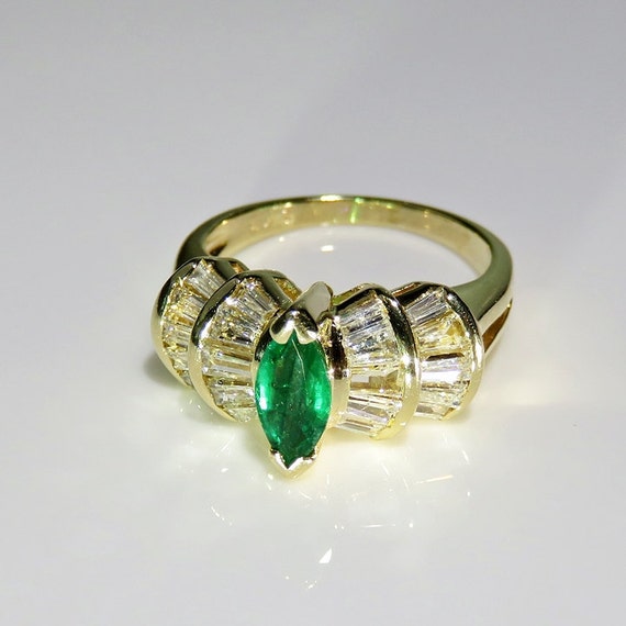 Marquise Emerald Ring Natural Emerald Ring Emerald