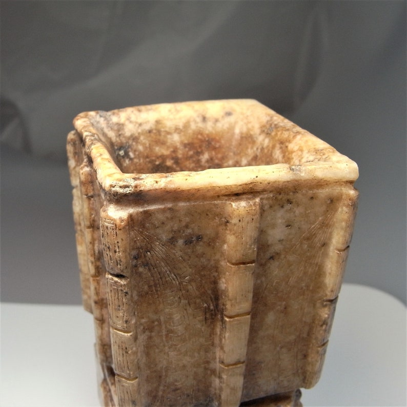 Ming Jade Gu Vase Archaistic Jade Chinese Carving Carved Jade Etsy