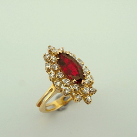Unheated Marquise Ruby Engagement Ring No Heat La… - image 2