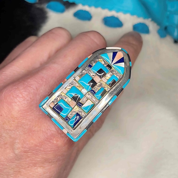 Native American Indian Ring Statement Ring Unisex… - image 3