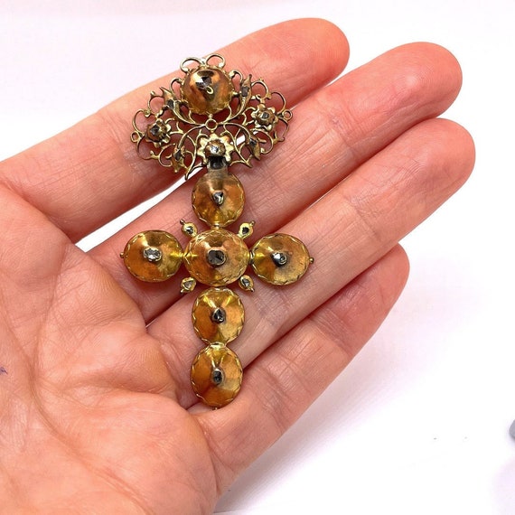 18k クロス ネックレス ダイヤモンド ルビー イタリア 国旗 デザイン