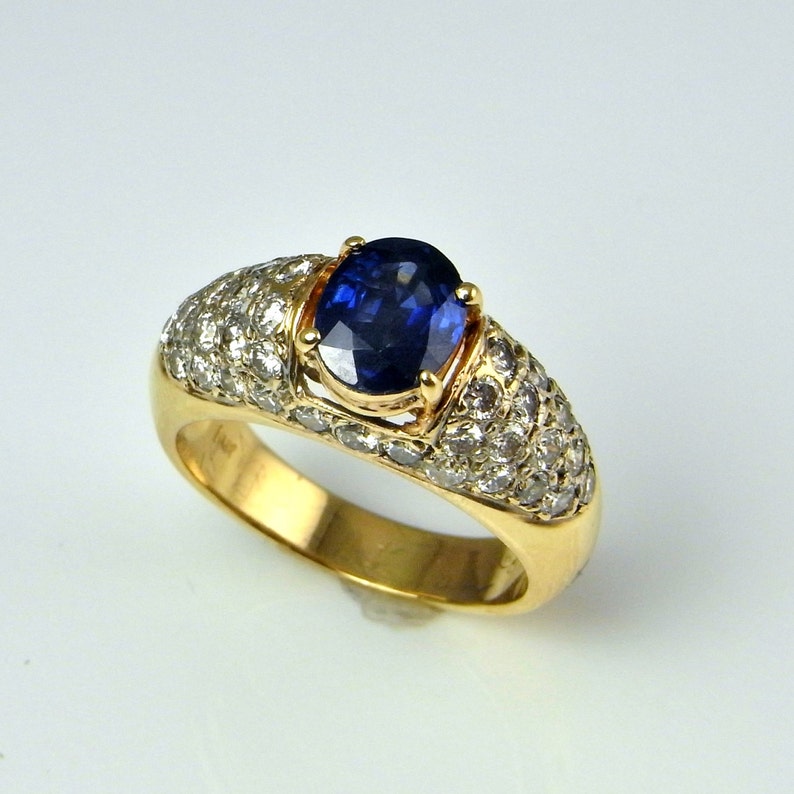 Deep Ceylon Blue Sapphire Diamond Engagement Ring Sapphire - Etsy