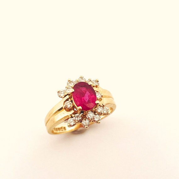 Ruby Engagement Ring NO HEAT UNHEATED Ruby Diamon… - image 7
