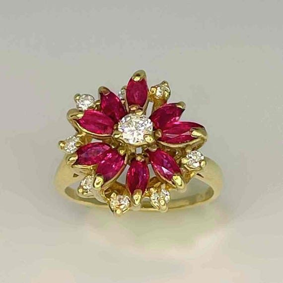 Unheated Ruby Engagement Ring No Heat Ruby Diamon… - image 7
