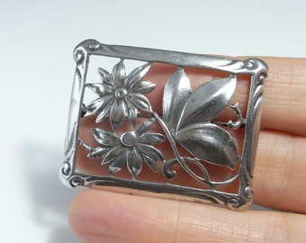 Art Deco Silver Brooch Pin Handmade Antique Sterling Flower Brooch 1920s Jewelry Daisy Brooch Pin Butterfly Brooch Floral Bouquet Brooch Pin