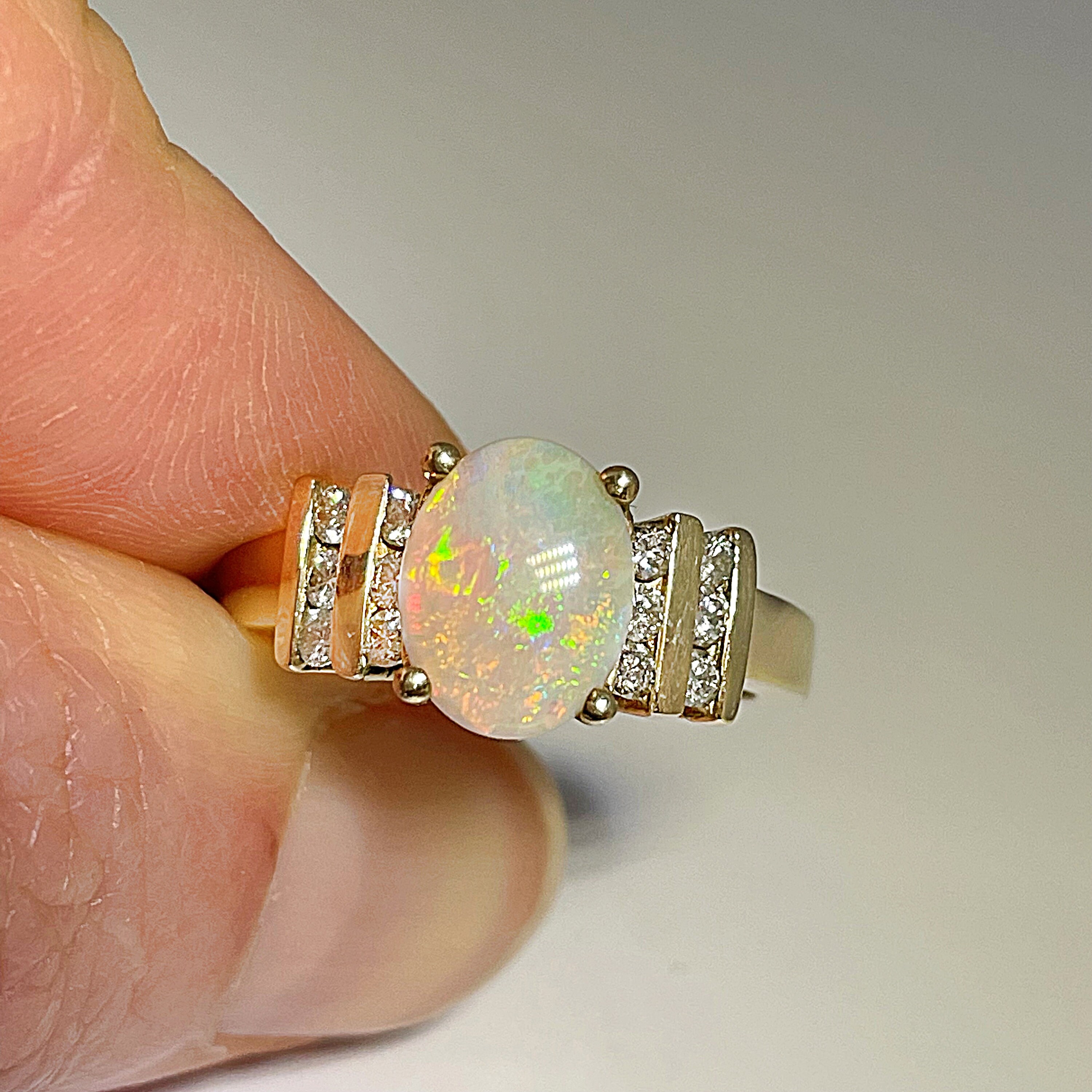オーストラリアオパール　ヴィンテージ　14K 指輪　リング ヴィンテージ オーストラリア産オパールリング ヴィンテージ