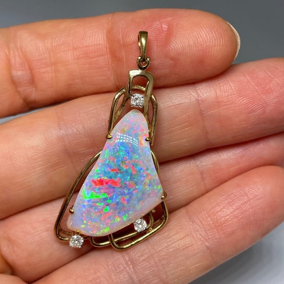 Australian Opal Pendant Fire Fiery Opal Pendant A… - image 3