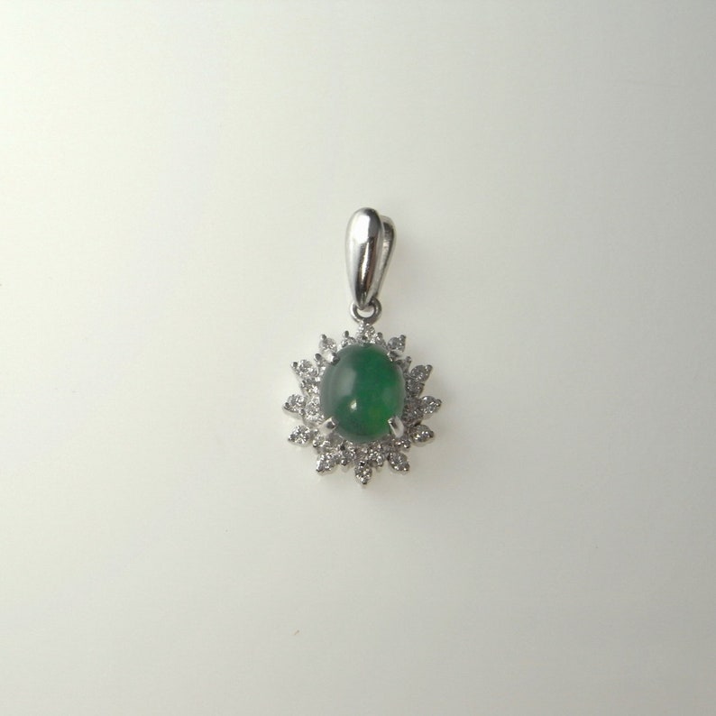 Small Green Jade Pendant Jade Diamond Jewelry Jadeite Pendant Etsy