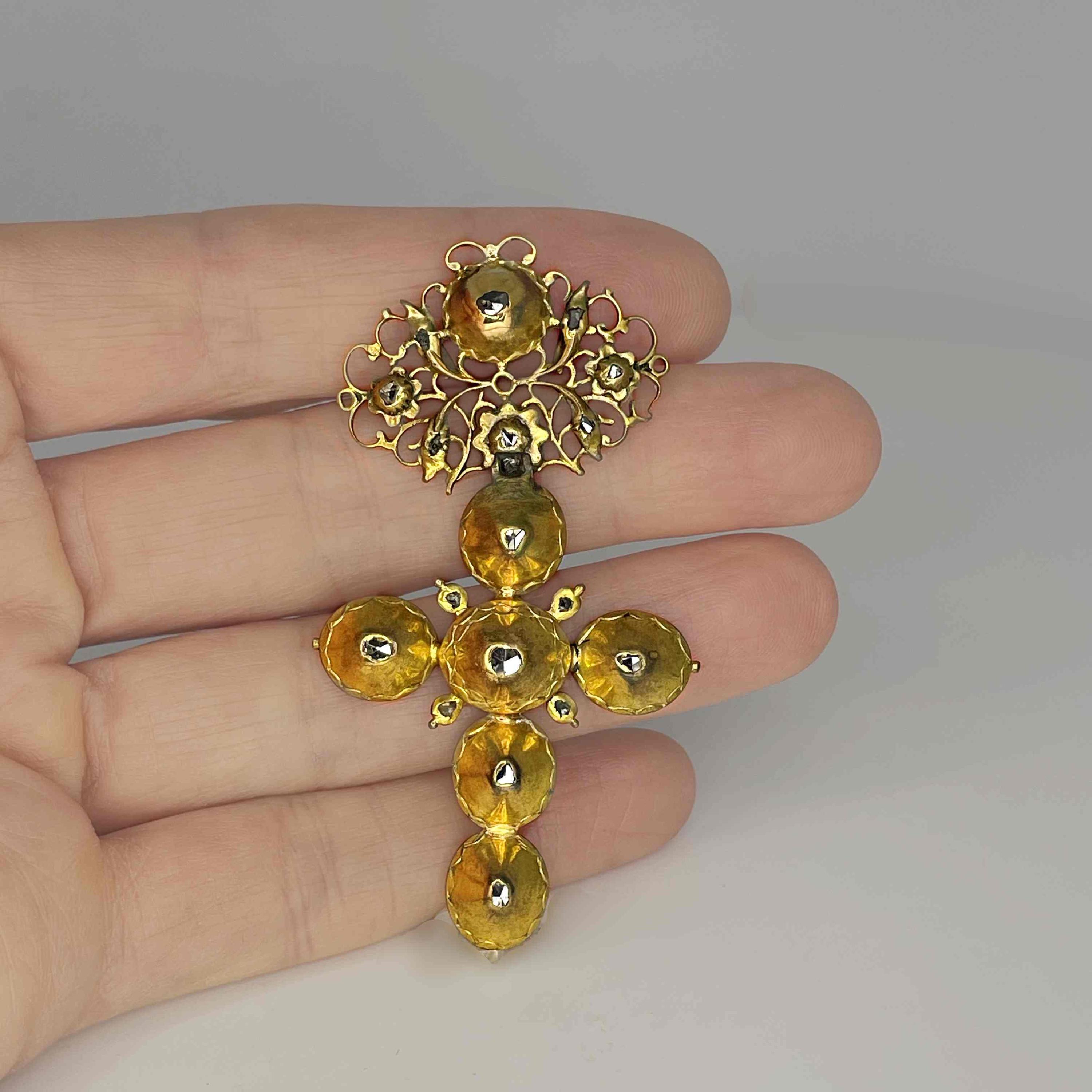Rare 18K Gold Georgian Diamond Cross Pendant 18th Century Jewelry - Etsy