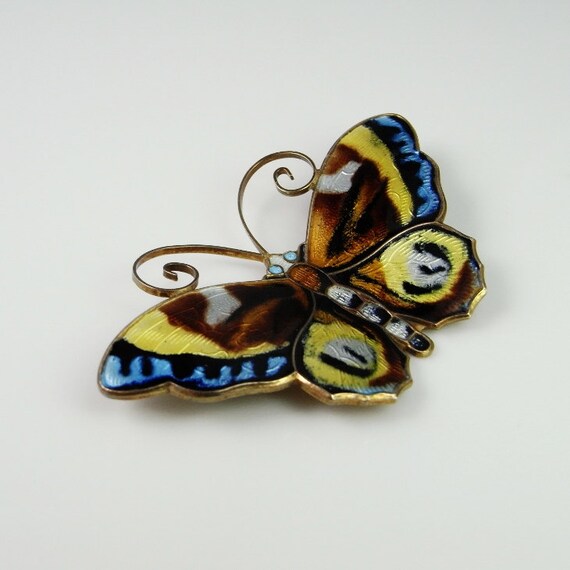 Butterfly Brooch Enamel Jewelry Scandinavian Jewe… - image 2