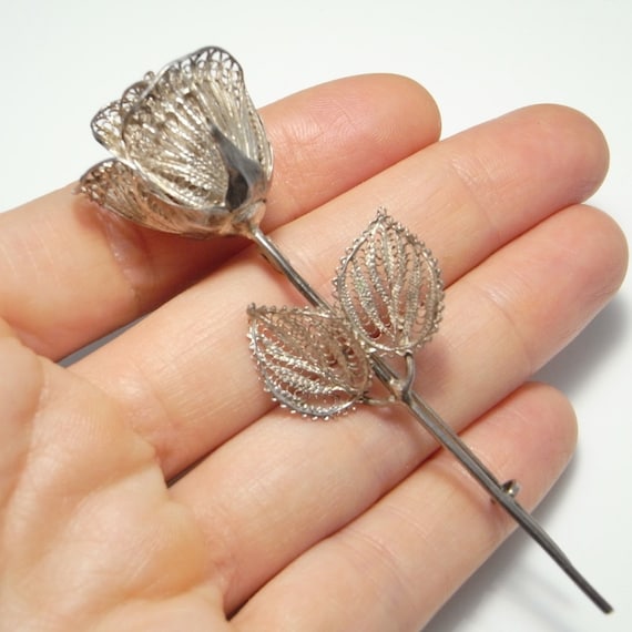 Rose Brooch Rose Pin Rose Jewelry Floral Brooch Fl