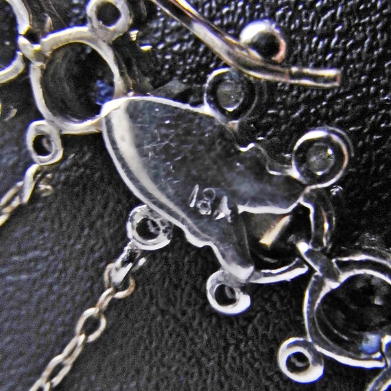 Bracelet Ancien En Métal Argenté Serti De Gros "saphirets" (pierres Bleues) - Occasion - Sans Marque