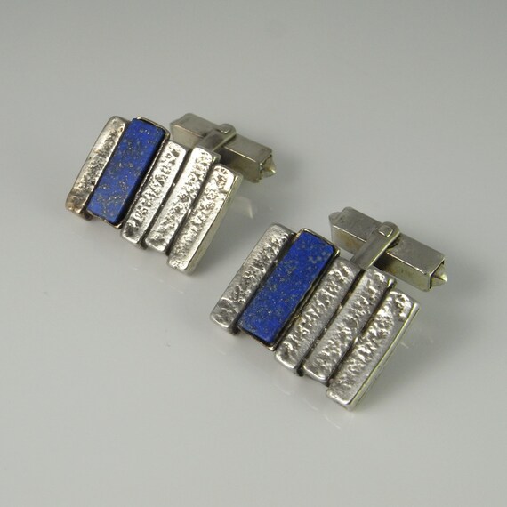 Blue Cufflinks Mens Cuff Links Vintage Cuff Links